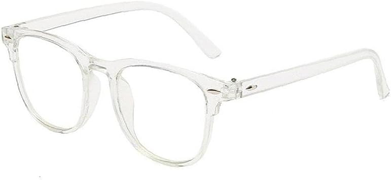 TOSSPER Blue Light Glasses, Computer Glasses, Eye Strain Prevention Clear Round Frame Eyeglasses Block Blue Light Filter for Women Men, Transparent White