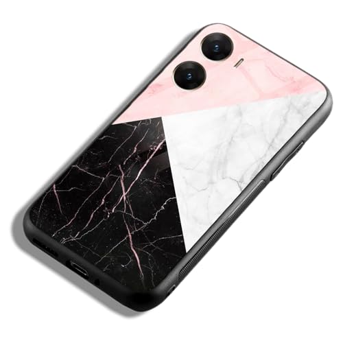 Image of COLORflow Back Cover Compatible with Vivo V29E 5G | Beautiful Marble Black White Pink | Shockproof TPU Bumper Cover with Camera Protection Back Cover