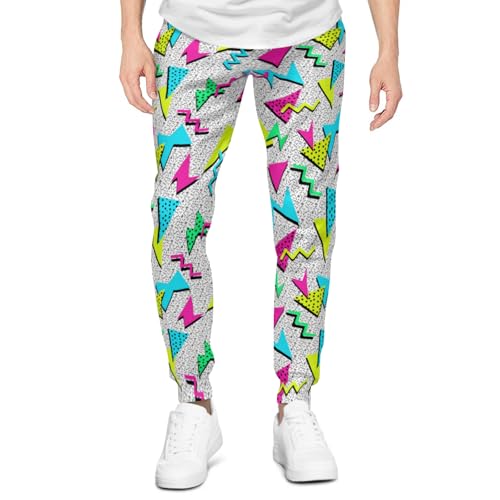 80s 90s Outfits for Men Joggers Sports Pants Funny Running Retro Sweatpants2