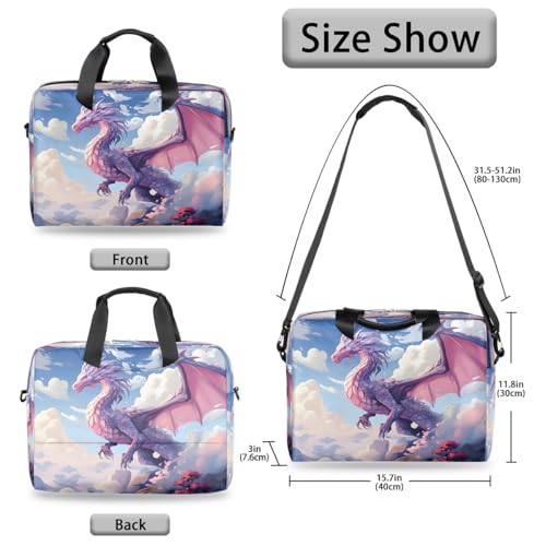Maletín para laptop 15.6-16 pulg rosa con diseño dinosaurio miniatura 6