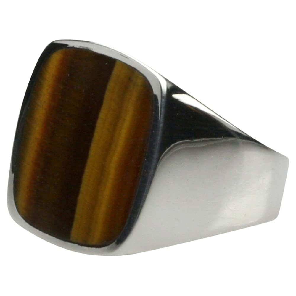 Massiver Siegelring aus 925er Silber mit Tigerauge
