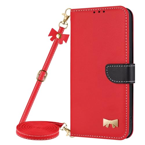 xinyunew Coque avec Cordon pour Sony Xperia 1 V,Coque Etui avec Porte Carte à Rabat Clapet Portefeuille en Cuir Pochette Antichoc Flip Case Étui Cover Housse...