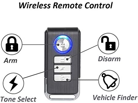 Mengshen Upgraded Anti Theft Bicycle Alarm with Remote, 113db Loud Waterproof Burglar Alarm with Volume and Sensitivity Adjustment for Bike, Motorcycle, Scooter, Car, Trailer