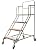 4 Steps Ladder with Wheels, Industrial & Warehouse Step Ladder, Rolling Steps Ladder with Vinyl Stair Edge Protector, 23.6IN Wide, 39.4IN top Step Height, 445LBs Capacity.