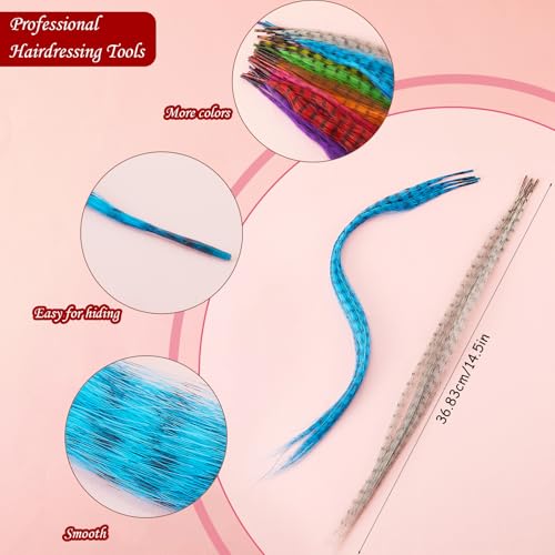 Geosar GEOSAR-HAIR-U7865 78 Pieces Synthetic Feather Hair Mixed Color Feather Extensions Not Real Feather Hair Extensions Colorful Hair Feathers Extensions Long Straight Hair Feathers thumb #1