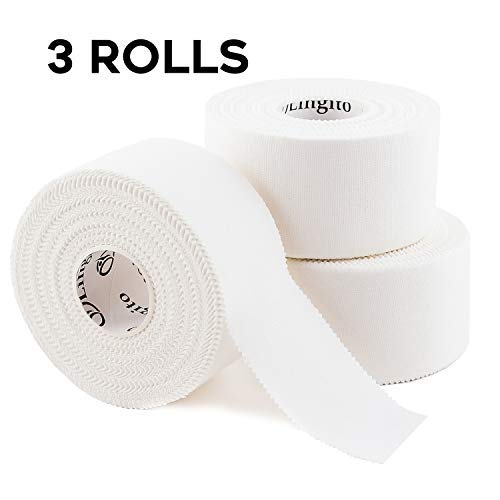 Athletic Sports Tape (White) 45ft | Strong Easy Tear |Perfect for Bats/Lacrosse/Hockey Sticks/Climbers