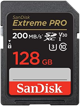 SanDisk Extreme Pro SD UHS I 128GB Card for 4K Video for DSLR and Mirrorless Cameras 200MB/s Read & 90MB/s Write