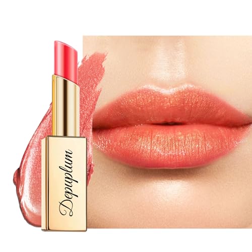 Depuplum Orange Red Lipstick Moisturizing for Women Shimmer Tinted Lip Balm Hydrating Nourishing Lip Gloss Vegan& Cruelty Free Lip Makeup, ZG123 Bella