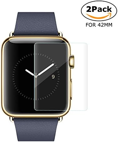 Bestfy [2-Pack] Apple Watch 42mm Screen Protector (Series 1 / Series 2/ Series 3), Iwatch Tempered Glass Screen Protector [Scratch Resistant] [Anti-Bubble] for Apple Watch 42mm