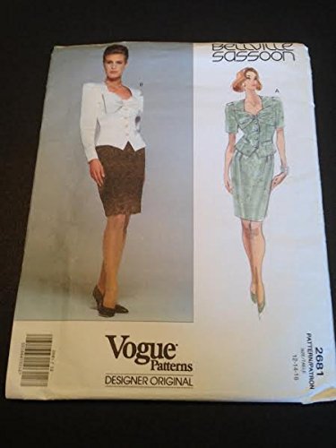 Vogue 2681 Sewing Pattern, Misses' Top & Skirt, Size 12-14-16, Bellville Sassoon