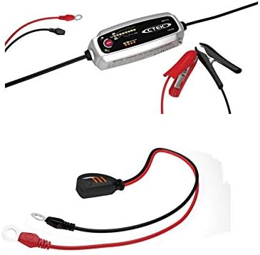 CTEK MXS 5.0 Battery Charger with Automatic Temperature Compensation and CTEK Direct Connector Adaptor (10mm)
