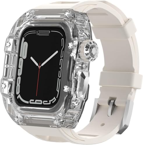 Bracelet caoutchouc transparent Apple Watch idéal pour le sport et le quotidien 44 45 mm