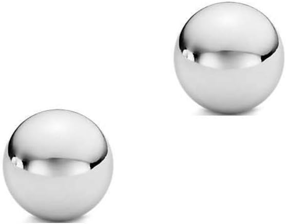 14k White Gold Bead Ball Stud Earrings