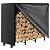 DNKMOR 4FT Firewood Rack with Waterproof Cover,Heavy Duty Firewood Storage Log Holider for Outdoor&Indoor,Fireplace Wood Rack with 600D Oxford Fabric