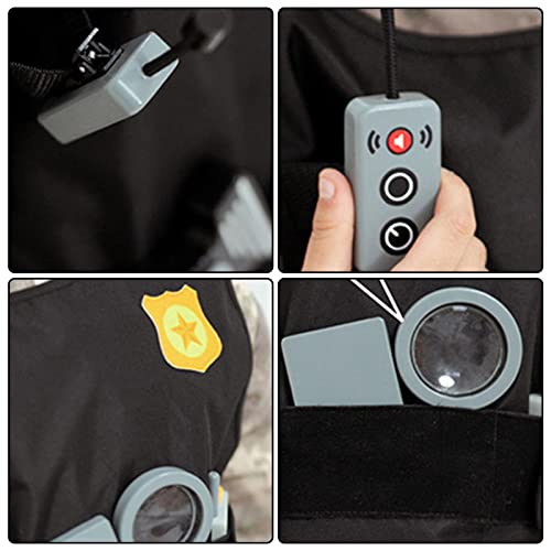 policial, Acessórios polícia engraçados para crianças madeira, Conjunto 17 peças policial Cultivar a