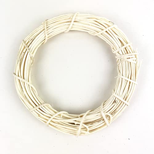 Heyiwell 2Pc White Rattan Wreath,Grapevine Wreath Twigs Wreath For Wall Indoor Outdoor Front Door Home Christmas Decor 6" Inch #TOP1