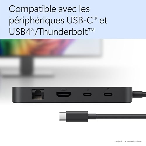 Station d'accueil Microsoft Surface USB4 Dock Noir avec double affichage 4K fluide - 7
