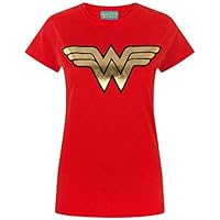 Camiseta Wonder Woman con logo dorado de lámina para mujer