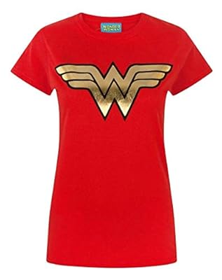 Camiseta Wonder Woman con logo dorado de lámina para mujer adulto rojo | Ya disponible en tu tienda friki favorita! En mundofriki.es!