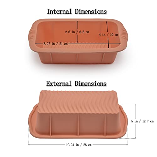 Baocuan 3 Pack Silicone Bread Loaf Pan Silicone Bread And Loaf Pan Set Of 3 Colors Non-Stick Silicone Baking Mold Easy Release And Baking Mold For Homemade Cakes, Breads, Meatloaf And Quiche #TOP6