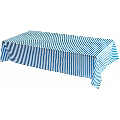 Vpang 2 Pcs Striped Plastic Print Tablecloths Disposable Table Cover Thickened Rectangle Tablecover Cover