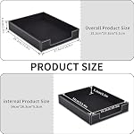 Leather Letter Tray, Office Supplies Desk Organizer for Mail Paper Files Magazines Jewelry Cosmetics,Luxury Letter Holder&Multipurpos Stackable Office Desktop Storage Box ,Black - Image 4