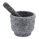 Homoyoyo Mortero de Granito para Cocina, Exprimidor de Ajo Multifuncional, Recipiente Práctico y Compacto, Adecuado para Uso Doméstico y Preparación de Condimentos