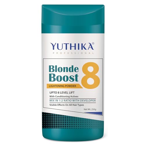 Image of Yuthika Professional Blonder Powder for Hair 250g, Blonde Boost Hair Lightning Powder with Conditioning Actives, Upto 8 Levels Lift, Visible Effect on All Hair Types