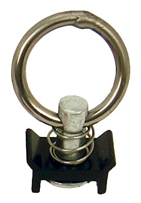 Pit Posse Single S Track Anchor Tie Down Rail Stud Ring Spring Loaded (Black)