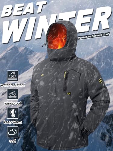 Image of QPNGRP Mens Waterproof Fleece Ski Jacket Windproof Winter Snow Coat