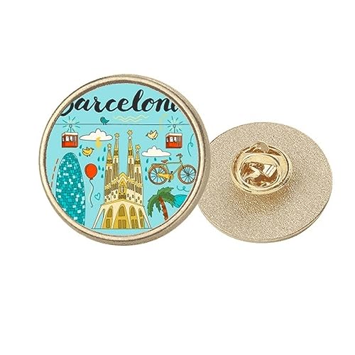 Broche Sagrada Familia Barcelone en métal doré, le cadeau souvenir