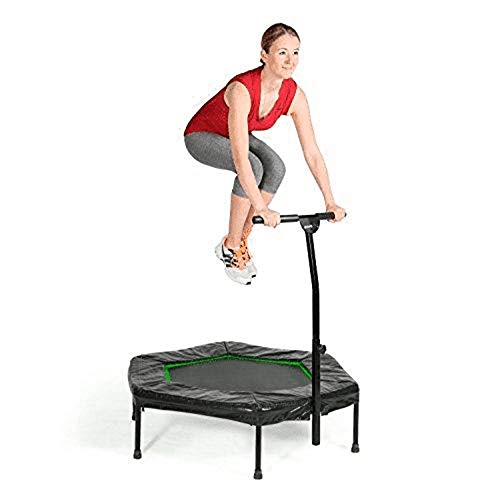 Sportplus Indoor Trampoline, Blue/Green/Red, Rebounder Home Fitness Trampoline With Height Adjustable Bar #TOP5