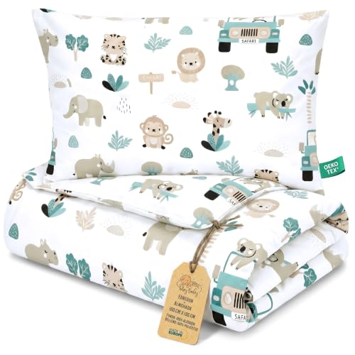 Totsy Baby Edredon Relleno nordico Cama Infantil Algodón - 100x135 - Bebe rellena Juego de Manta 100 x 135 cm con Almohada 40 x 60 cm por niños e niñas Oeko-Tex África
