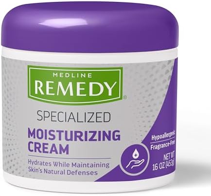 Medline Remedy Specialized Skin Cream, Fragrance-Free (16 oz), 1.5% Dimethicone, Nourishing Moisturizer for Dry Skin, Sulfate-Free, Paraben-free, Hypoallergenic Body Cream, Daily Lotion for Dry Skin