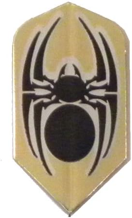 25 Sets #3632 AmeriThon Gold/Black Metallic Tribal Spider Dart Flights