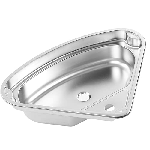 Fregadero de cocina triangular para RV y yate en acero inoxidable 2