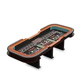 INO Design Craps Table 136 inches with Diamond Pyramid Bumper Rubber 12 Feet Deluxe Dice Game for Home Games, Black