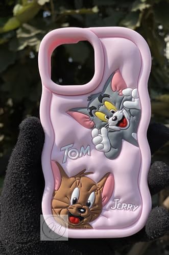 Image of MIDOS Back Cover Compatible with iPhone 16 Pro Max Soft Silicone 3D Cute Cartoon Full Protective Case for iPhone 16 Pro Max (Baby Pink)