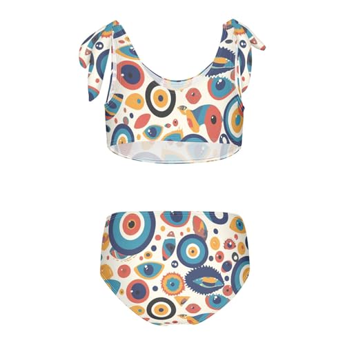 KLL Mystic Boho Evil Eyes Dots Contemporary Girls 2 Piece Bikini Sets Quick-Dry Swimsuits Swimwear Cute Shoulder Strap2