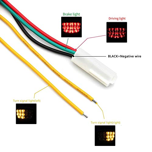 Image of MZS Motorcycle Tail Light, LED Integrated Turn Signal Blinker Clear Lens Compatible with Z1000 2010-2013 / Z1000SX 2011-2019 / KLE650 2010-2019