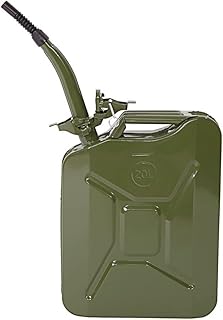 20L Jerry Can - Metal Fuel Can With Spout. Petrol Can/Diesel Can Fuel Container 20Ltr. Large jerry can for fuel Petrol Cans Diesel Jerry Can Petrol Canister 20L (Fixed Hose Green)