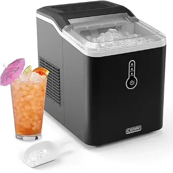 Iceman by Chefman Nugget Ice Maker Countertop, Pebble Ice Maker Machine, 26 lb in 24 Hours, Ready in 6 Minutes, Removable Ice Basket, 1.5L Water Tank, Self-Cleaning