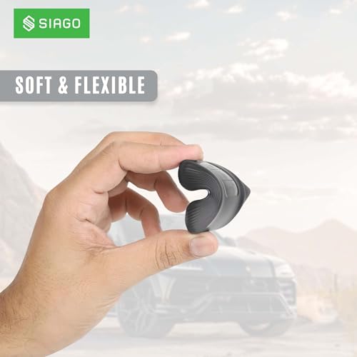 Image of SIAGO Premium TPU Car Key Cover and Metal Keychain Compatible with Kia Carnival 5 Button Flip Key (Grey)