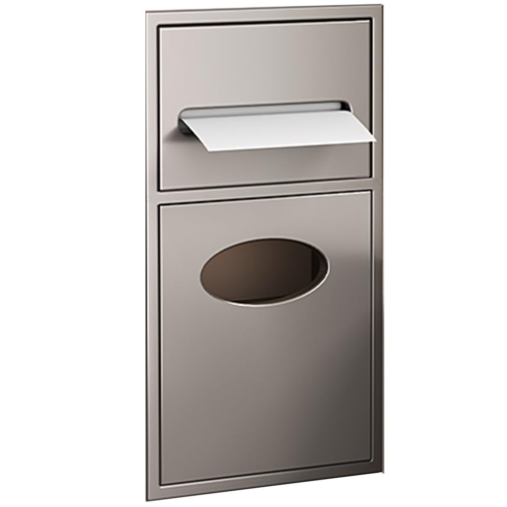 SaryEdge Stainless Steel Bathroom Shelf Wall-Mounted Toilet Paper Holder with Trash Can Ideal for Bedroom & Kitchen Decor,Negro-20X52X13.5cm-8X20X5.3in,Negro-20X52X13.5cm-8X20X5.3in