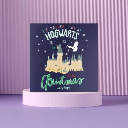 Cardology - Harry Potter Christmas Card - I'd Rather Stay At Hogwarts Card - Officially Licensed