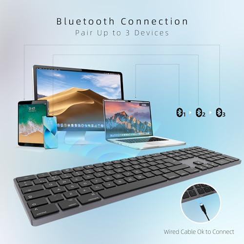 Clavier Mac bluetooth en aluminium gris rechargeable pour multi-appareils - 4