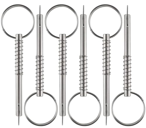 6pcs Marine Quick Pin, 316 Stainless Steel Bimini Top Pin Boat Trailer Locking Pin Hook Lock, Dia 0.25