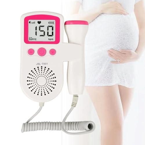 Image of MCP Healthcare Fetal Doppler - Your Portable Companion for Pregnancy: 50-230M Measuring Hz, LCD Display, Pocket Size (Pink)