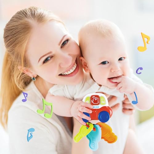 Baby Teething Toys, Toddler Sensory Learning Car Key Teether Toy with Music & Light, Musical Baby Toys 0 3 6 9 12 18 Months for Travel, Birthday Gifts for Baby Boys Girls 6 to 12 Months 1 One Year Old - Image 6