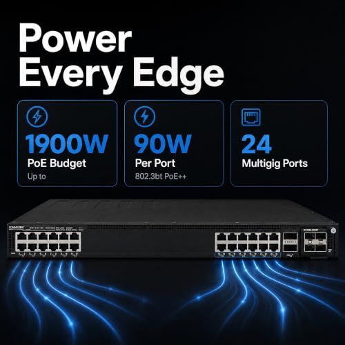Image of Ruckus ICX7550-24XZP Managed Switch, 24x 100 /1000 /2500 /5000 /10000 Mbps Multigigabit PoE++, 2x 40 /100GbE QSFP+ + Modular Expansion Slot Uplinks, up to 1900W PoE Budget - ICX7550-24XZP